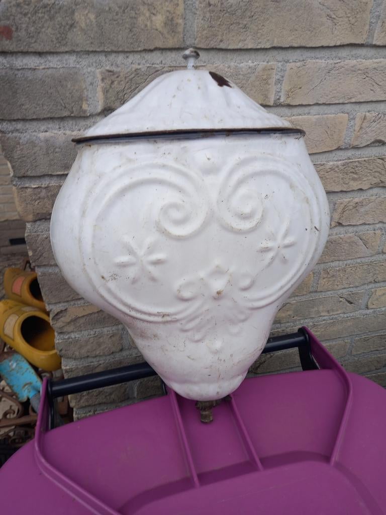 Emaille wandhanger met kraantje, Antiek en Kunst, Ophalen of Verzenden