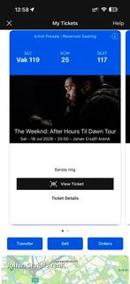 2x the Weeknd ticket / Artist pre-sale 18 Juli, Tickets en Kaartjes, Twee personen