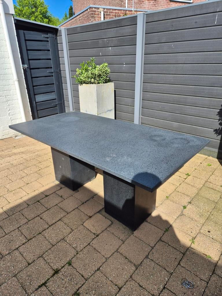 Robuuste granieten tuintafel - Perfect voor buiten, Tuin en Terras, Tuintafels, Ophalen, Gebruikt, Rechthoekig, Overige materialen