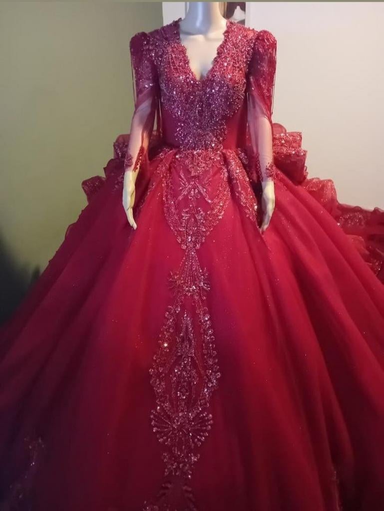 Trouwjurk Rood, Ophalen of Verzenden, Nieuw, Rood, Trouwjurk