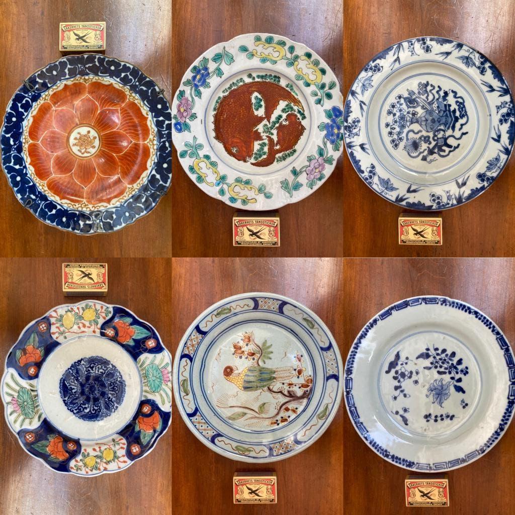 Partij antieke ouderwetse diverse wandborden muurborden, Ophalen of Verzenden