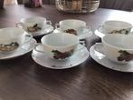 6 vintage porseleinen soepkommen met schotel merk AK Kaiser, Ophalen of Verzenden