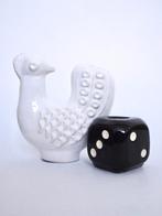 Groot vintage 60s 70s kip beeldje beeld keramiek retro wit, Ophalen, Zo goed als nieuw, Dier