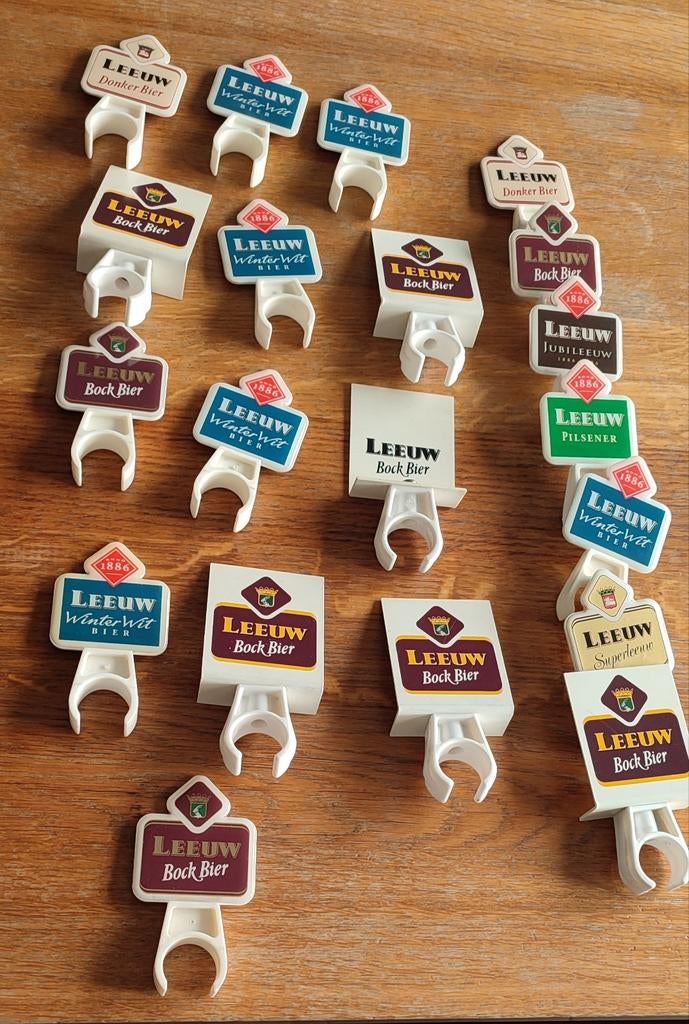 Leeuw bier tapruiters bock,winter wit,super leeuw,donker etc, Verzamelen, Biermerken, Ophalen of Verzenden, Gebruikt, Leeuw