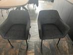 Twee donkergrijze stoelen op wieltjes, Gebruikt, Twee, Ophalen of Verzenden, Stof