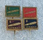 Set van 4 vintage Lugano sigaar speldjes, Ophalen of Verzenden, Gebruikt, Merk, Speldje of Pin