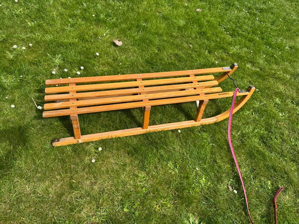 Houten Davos slee 120x25 cm, Ophalen, Gebruikt, Overige