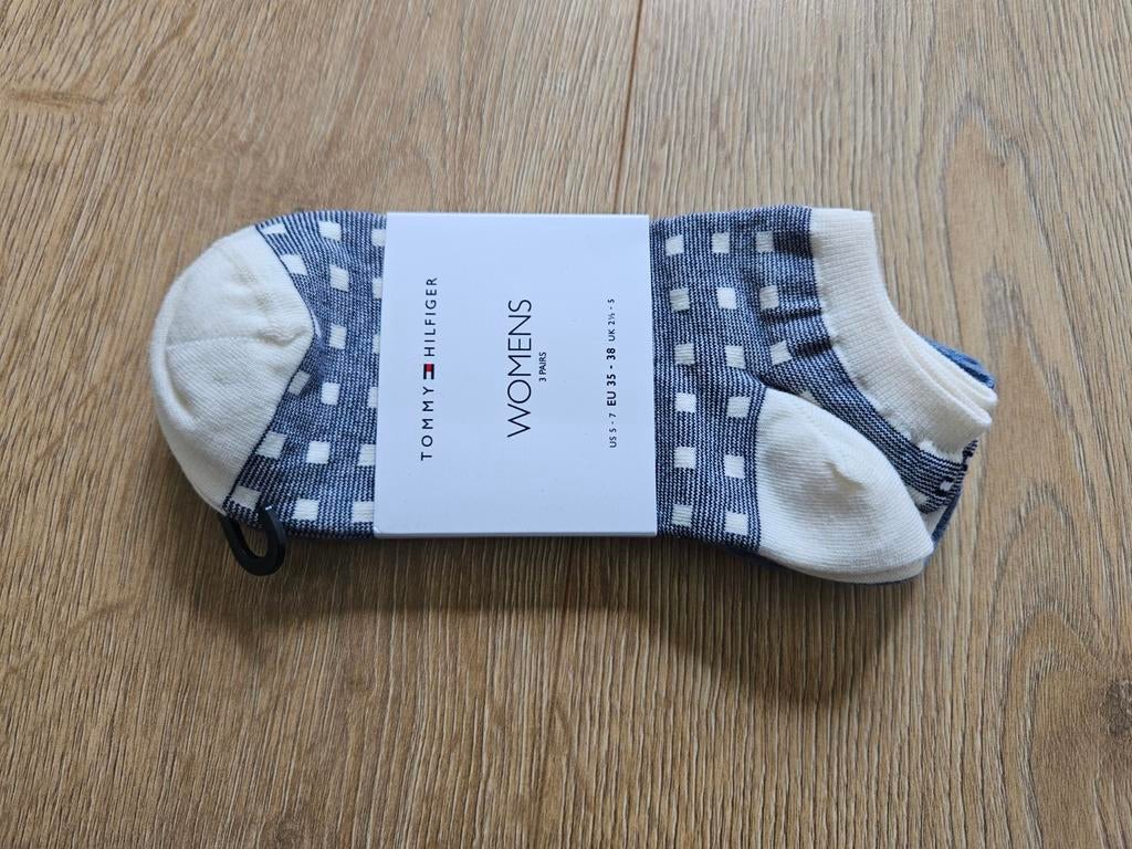 Tommy Hilfiger 3 paar sneaker van zachte katoenen sokken, Sokken en Kniesokken, Blauw, On-line, Maat 35 t/m 38