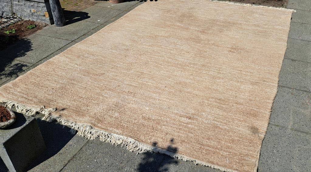 Handgeknoopte tapijt, Berber, 350x240 cm, kleur beige, Ophalen, Modern, Klassiek, Gebruikt, Beige