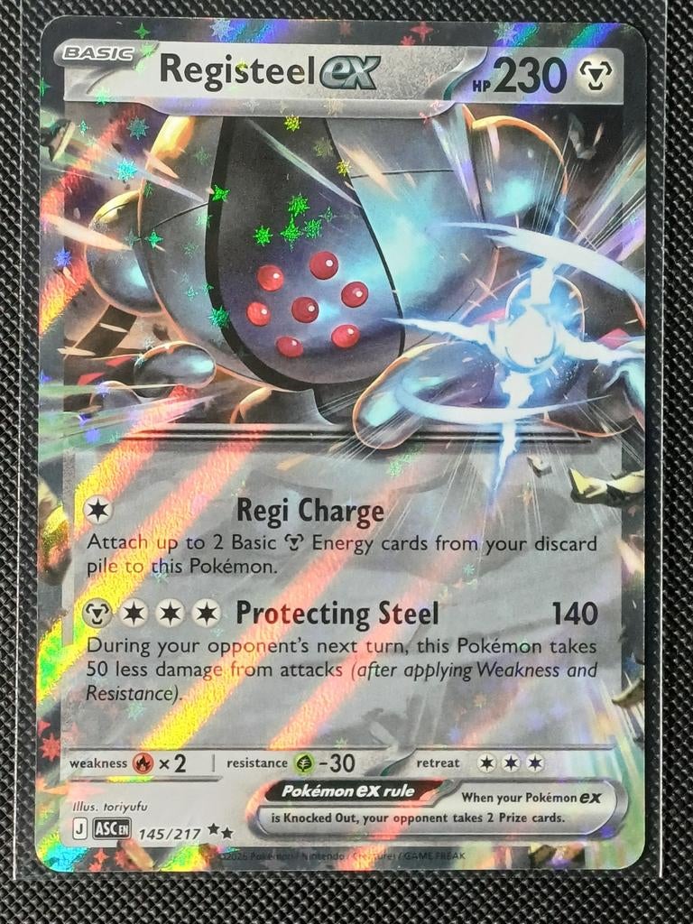 Registeel ex 145/217 - Ascended Heroes Pokémon Kaart, Ophalen of Verzenden, Zo goed als nieuw, Losse kaart, Foil