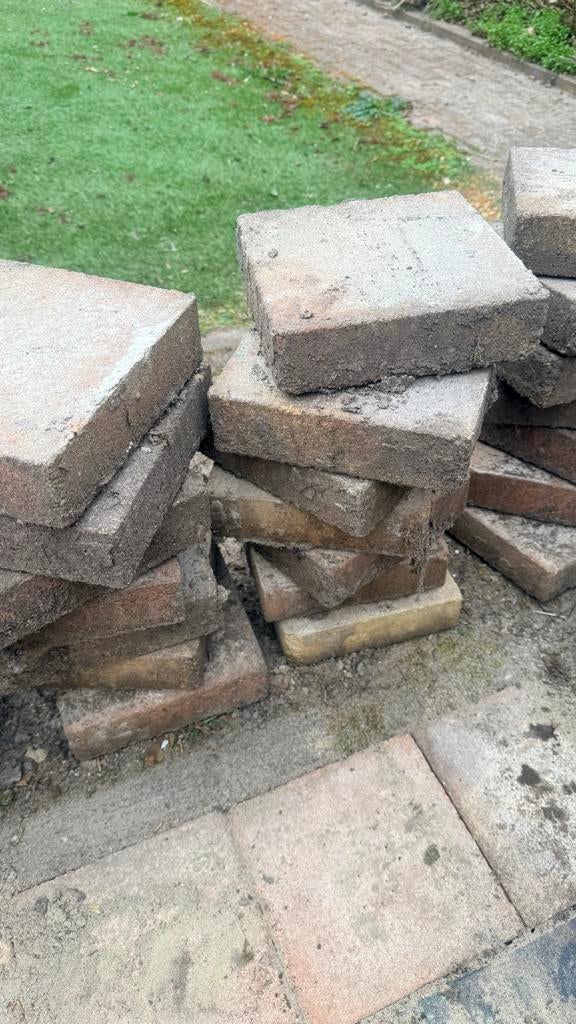 Stoeptegels 21x21 cm ongeveer 120 stuks, Tuin en Terras, Tegels en Klinkers, Ophalen, Gebruikt, 5 tot 10 m², Beton