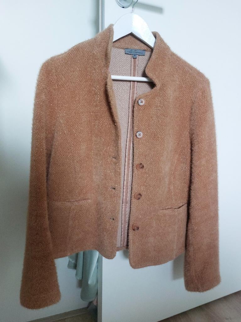 Les Copines kort jasje hazelnoot bruin XL, Ophalen, Bruin, Maat 46/48 (XL) of groter, Zo goed als nieuw