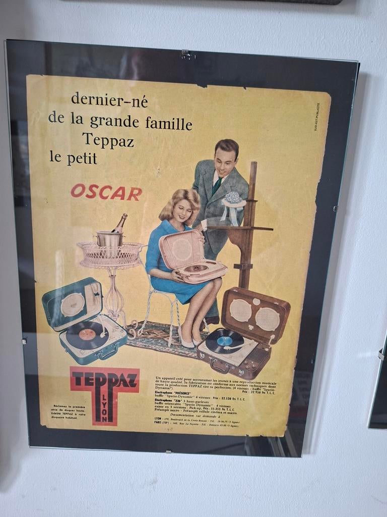 3 ingelijste vintage advertenties, Ophalen of Verzenden