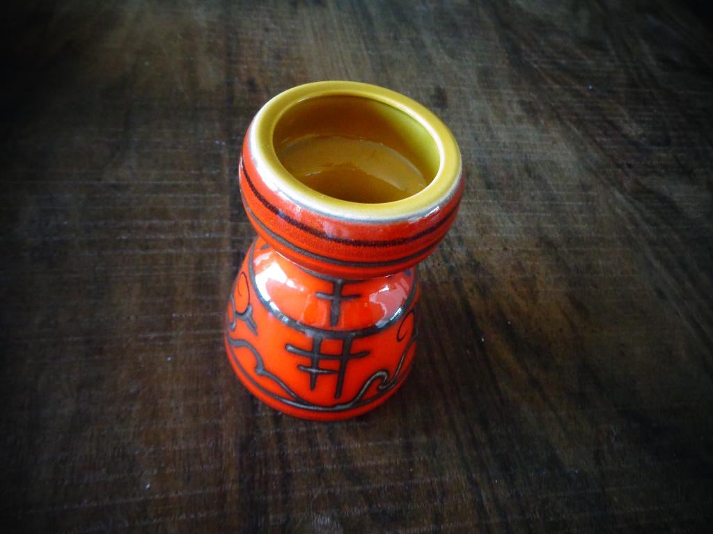 910 Tokio Flora Gouda Holland vaasje, retro oranje, 13,5 cm, Antiek en Kunst, Ophalen of Verzenden