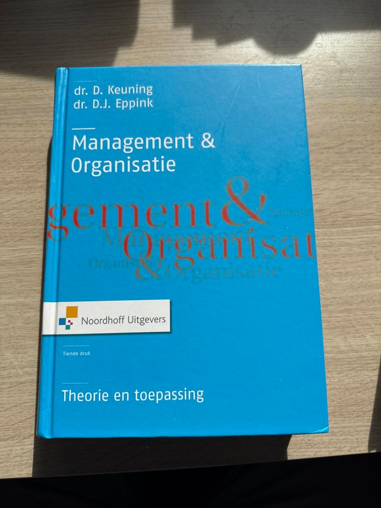 Management & Organisatie - Theorie en toepassing, Ophalen of Verzenden, Gamma, Zo goed als nieuw, HBO