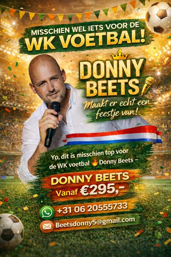 Zanger Donny Beets Vanaf  €295,- vol is vol !!!, Overige artiesten