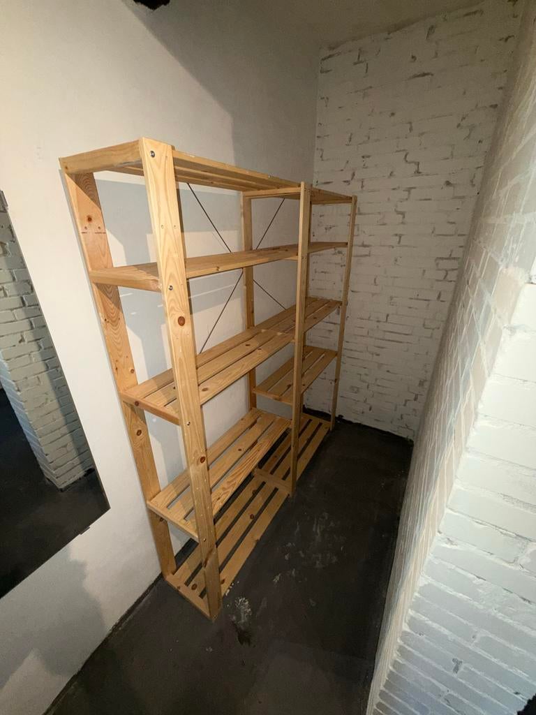 IKEA HEJNE Houten Stellingkast - 2 secties, 154x31x172 cm, Ophalen, Gebruikt