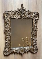Grote vintage spiegel in goudkleurige Barok lijst, Ophalen, Rechthoekig