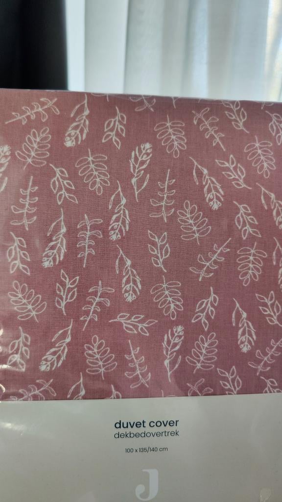 Jollein Dekbedovertrek Meadow Rosewood 100x135/140 cm, Jongetje of Meisje, Dekbedovertrek, Nieuw, Ophalen of Verzenden