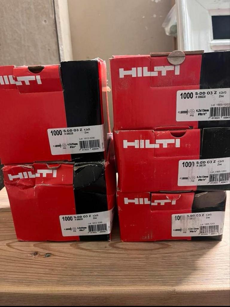 Hilti Metall Stud en gipsplaat schroeven, Ophalen, Nieuw, Minder dan 50 mm, Schroeven
