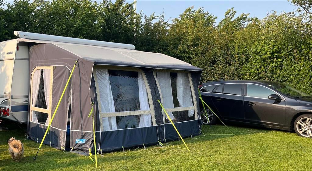 Kampa Expert Classic Air 380 voortent -SUPERCOMPLEET-, Caravans en Kamperen, Voortenten en Luifels, Ophalen, Gebruikt, Polyester