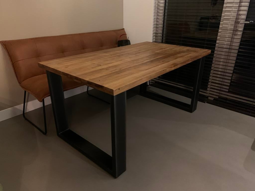 Mango houten eettafel, Ophalen, Gebruikt, 50 tot 100 cm, 150 tot 200 cm