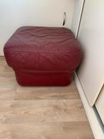 Leren poef., Ophalen, Minder dan 50 cm, Rond, Leer