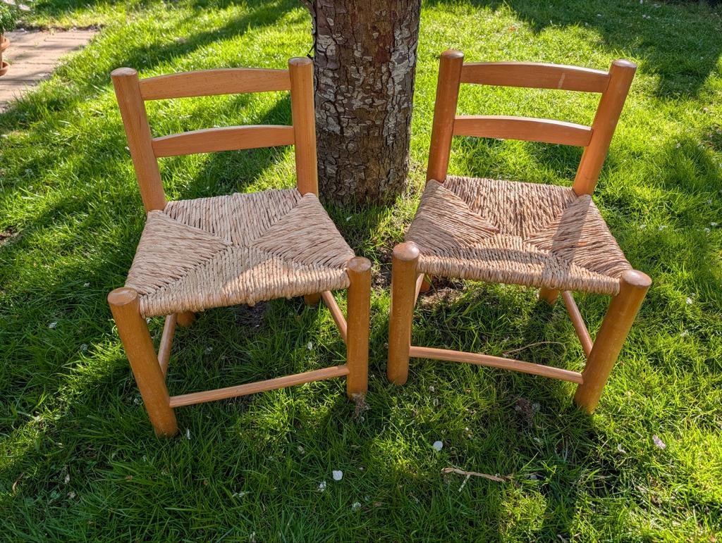 Set van 2 kinderstoeltjes met rieten zitting, Kinderen en Baby's, Ophalen, Gebruikt, Stoel(en)