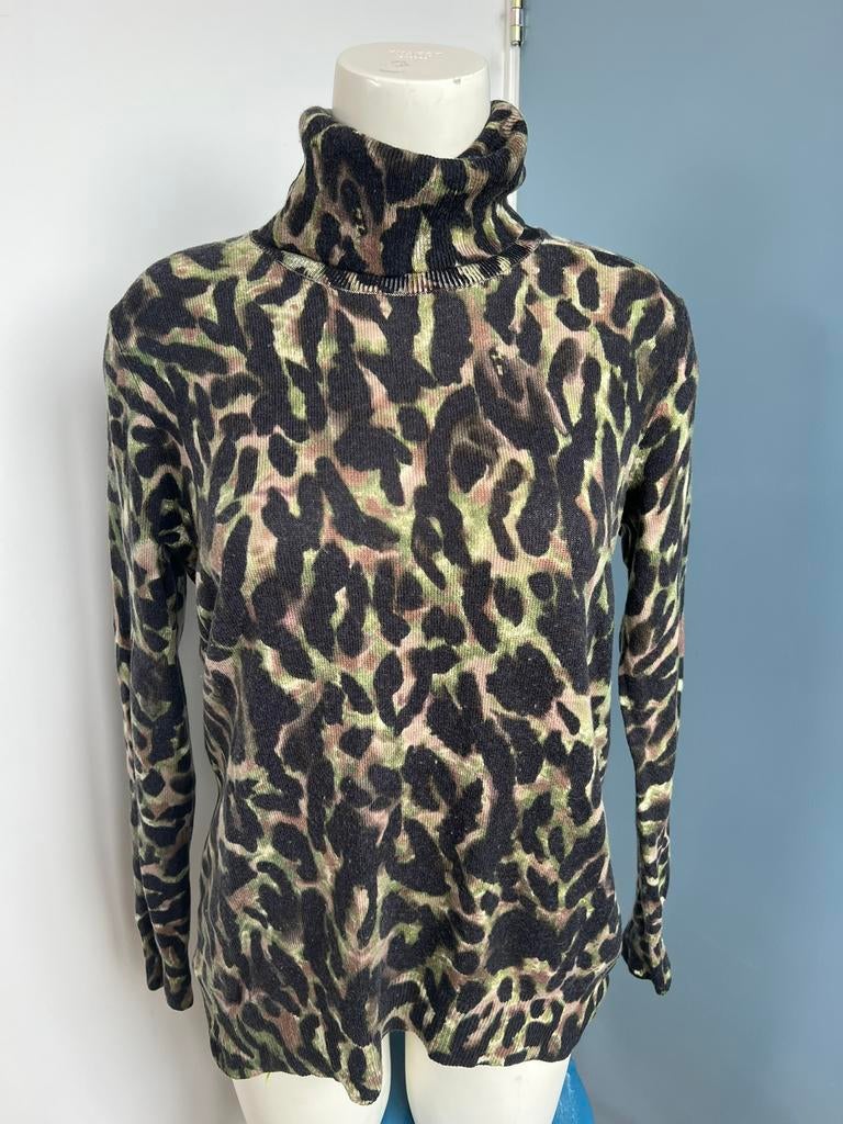 Madeleine wol wollen coltrui leopard luipaard groen 44/46, Kleding | Dames, Maat 46/48 (XL) of groter, Ophalen of Verzenden, Zo goed als nieuw