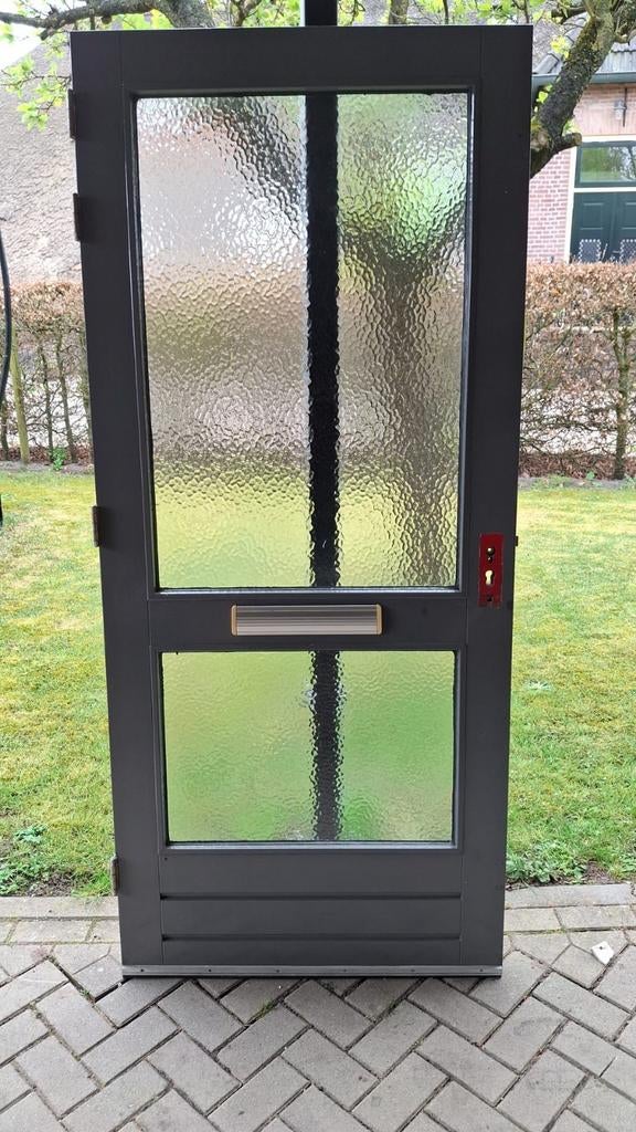 Voordeur 93x211.5 linksdraaiend met glas enkel glas, Doe-het-zelf en Verbouw, Gebruikt, 80 tot 100 cm, Ophalen of Verzenden, Buitendeur