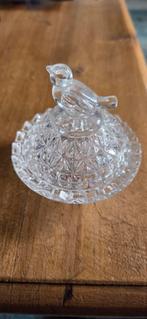 Kristallen snuiterijdoosje met vogel, Ophalen of Verzenden