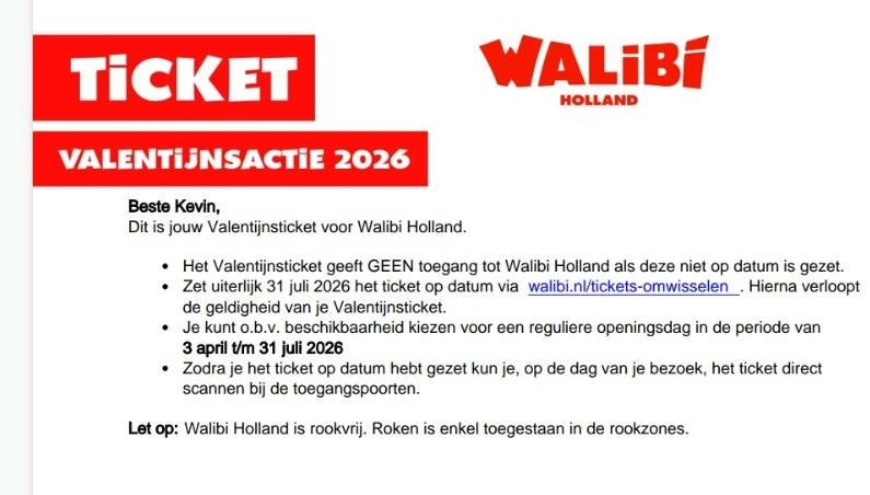 Walibi Holland - 1 digitaal entreeticket (updated), Tickets en Kaartjes, Eén persoon, Overige soorten, Pretpark