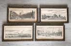 Vier oude prenten van Vlaardingen in lijstjes, Ophalen of Verzenden