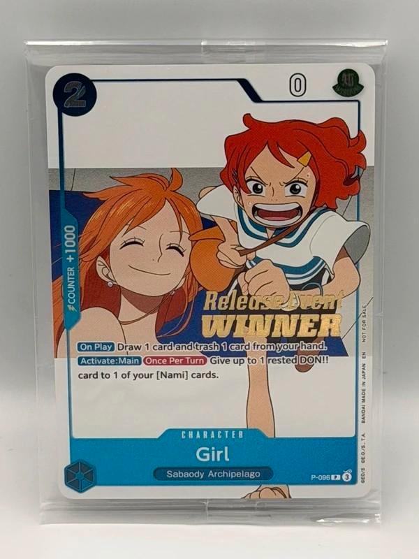 Girl P-096 Release Event Winner One Piece Card NM ENG, Hobby en Vrije tijd, Verzamelkaartspellen | Overige, Zo goed als nieuw