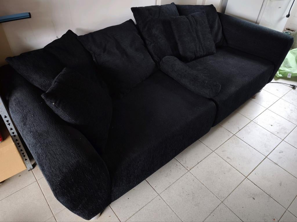 Zwarte driezitsbank | zeer nette staat | deze week ophalen!!, Huis en Inrichting, Ophalen, Gebruikt, Zwart, Tweepersoons