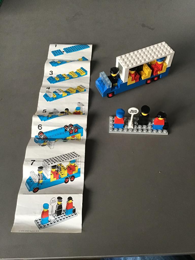 Legoset 696 Bus en Halte uit 1976, vintage compleet., Ophalen of Verzenden, Gebruikt, Complete set, Lego