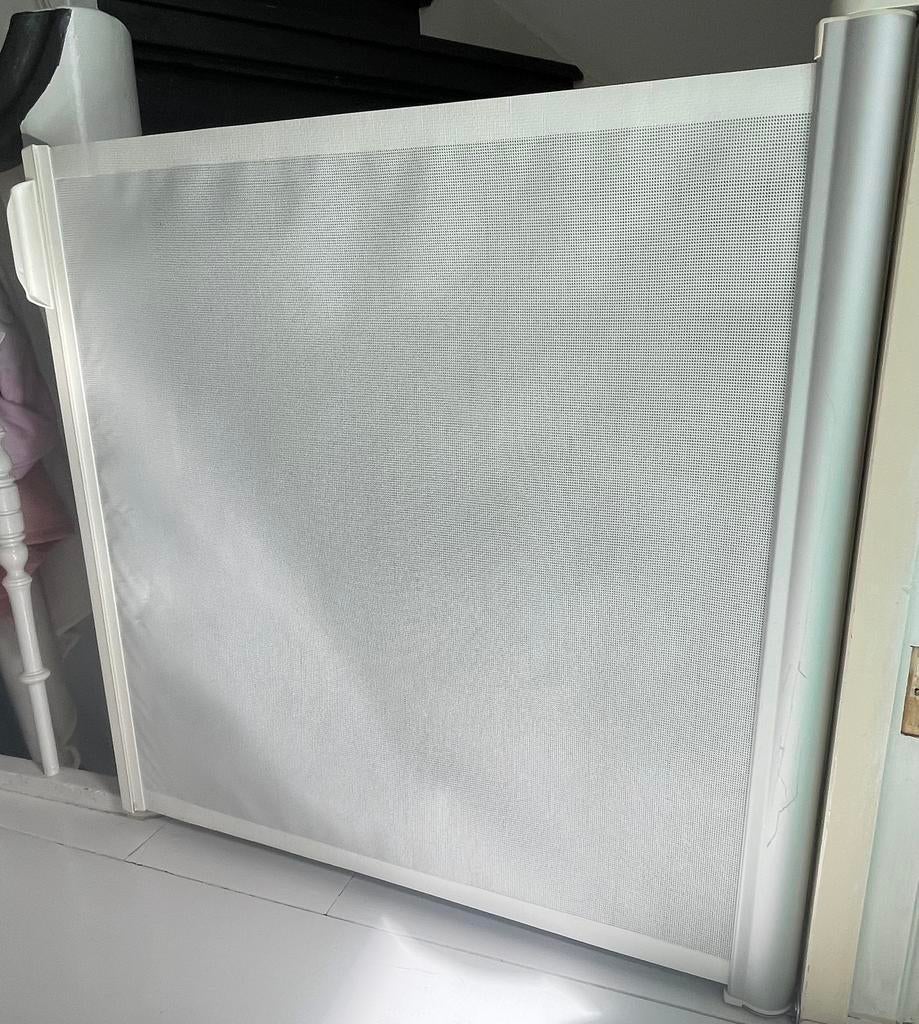 2x Lascal Kiddy Guard Accent oprolbaar traphekje, Kinderen en Baby's, Traphekjes, Ophalen, Gebruikt, Aluminium, Oprolhekje