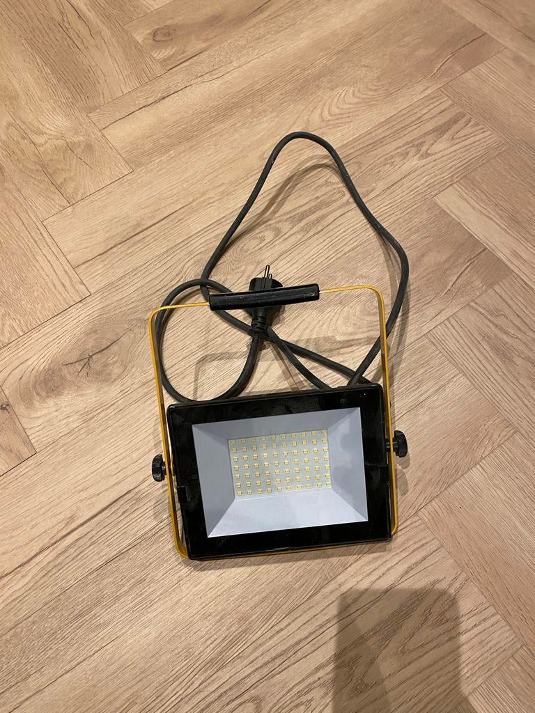 Prolight LED bouwlamp 50W met snoer, kantelbaar, Ophalen of Verzenden, Zo goed als nieuw, 50 tot 200 watt, Lamp