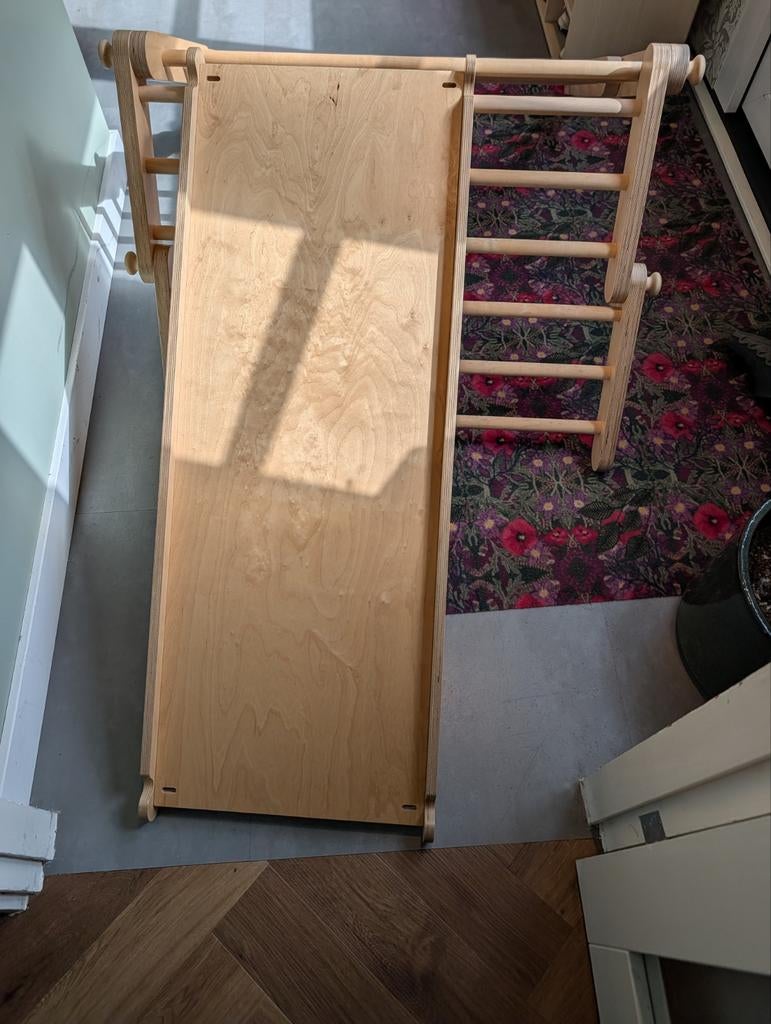 Houten Klimrek met glijbaan / klimplank (verstelbaar), Kinderen en Baby's, Ophalen, Nieuw, Minder dan 140 cm, Minder dan 70 cm