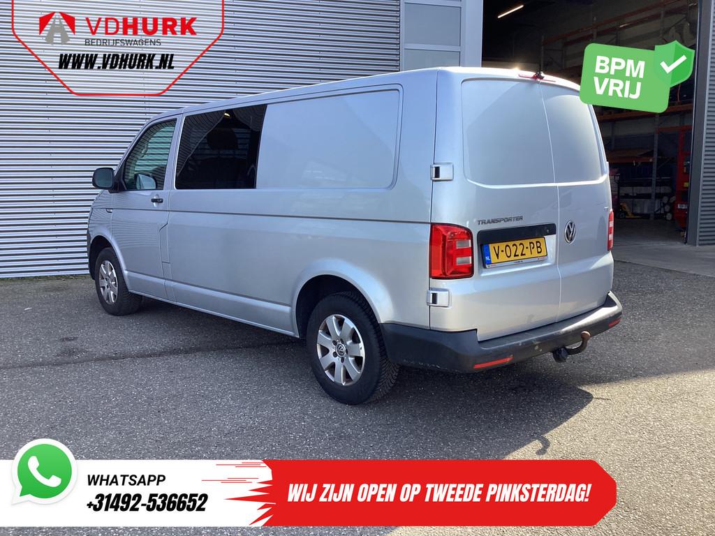 Volkswagen Transporter 2.0 TDI 150 pk L2 DC Dubbel Cabine EX, Auto's, Bestelauto's, Voorwielaandrijving, Stof, Gebruikt, Euro 6