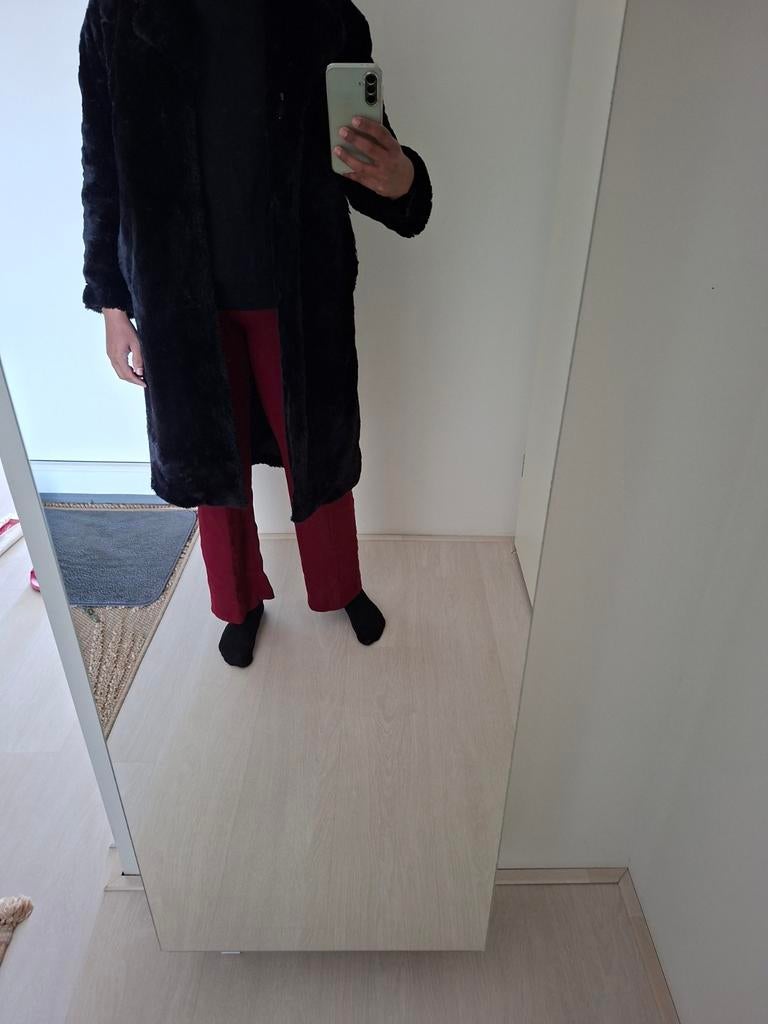Dames Winter Warm Faux Bont Jas Dikke Vrouwen Lange Jas Omdraaien Kraag Vrouwen Warme Jas, Blauw, L