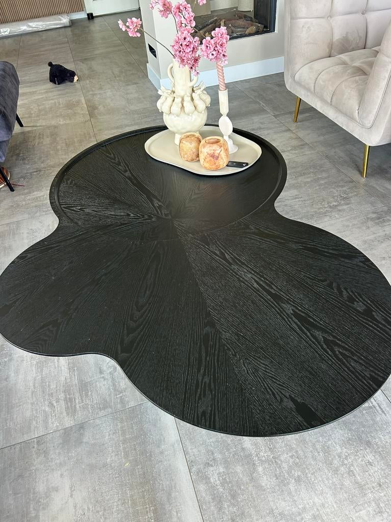 Salontafel zwart Elenora, Ophalen, 100 tot 150 cm, 50 tot 100 cm, Zo goed als nieuw