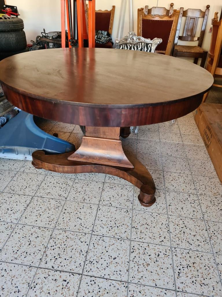Willem I mahoniehouten ronde 1 poots tafel, Ophalen