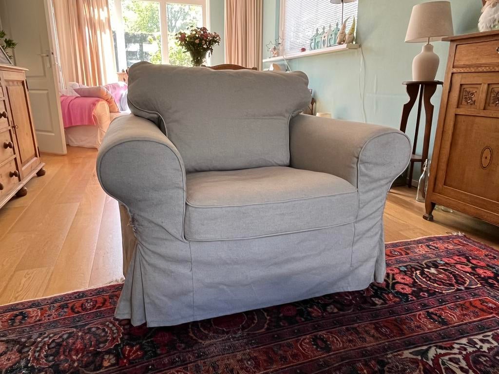 IKEA Ektorp 2 banken en 1 fauteuil, Ophalen, Gebruikt, 75 tot 100 cm, Stof