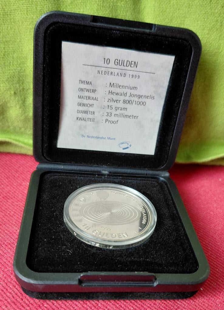 Proof millennium tientje 1999/2000, Koningin Beatrix, Zilver, 10 gulden, Verzenden