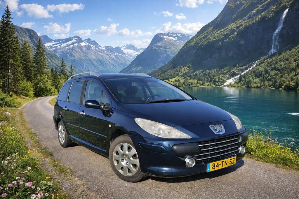 Peugeot 307 1.6 16V pack 2006 7 zitter met 6 stoelen Blauw, Auto's, Peugeot, Stof, 4 cilinders, Blauw, 7 stoelen