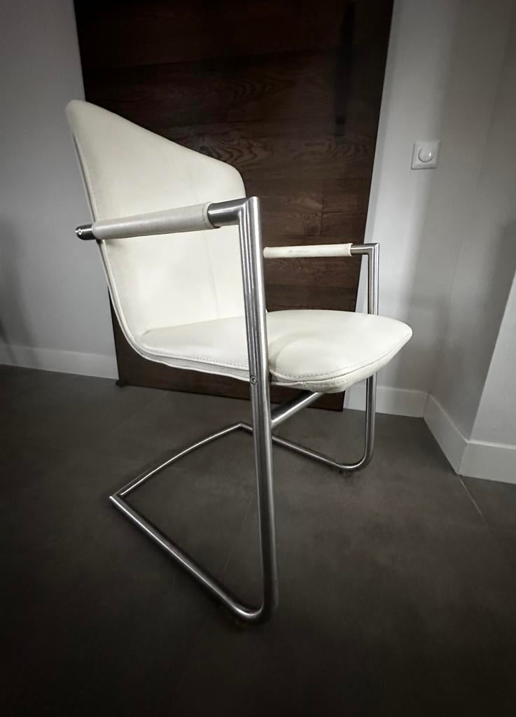 4/6/8/10 wit leder Henders & Hazel design eetkamerstoelen, Huis en Inrichting, Stoelen, Ophalen, Wit, Niet opgegeven, Zo goed als nieuw