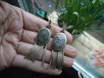 mooie grote echt zilveren oorhangers bewerkt 925 etnisch, Ophalen of Verzenden, Gebruikt, Zilver, Zilver