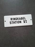 Ringkabel station emaille, Ophalen of Verzenden, Gebruikt, Reclamebord