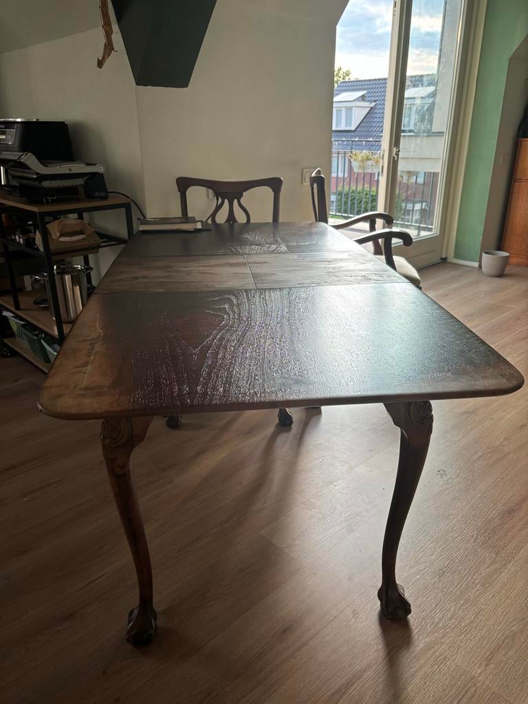 Queen Ann tafel met 6 stoelen, Antiek en Kunst, Ophalen